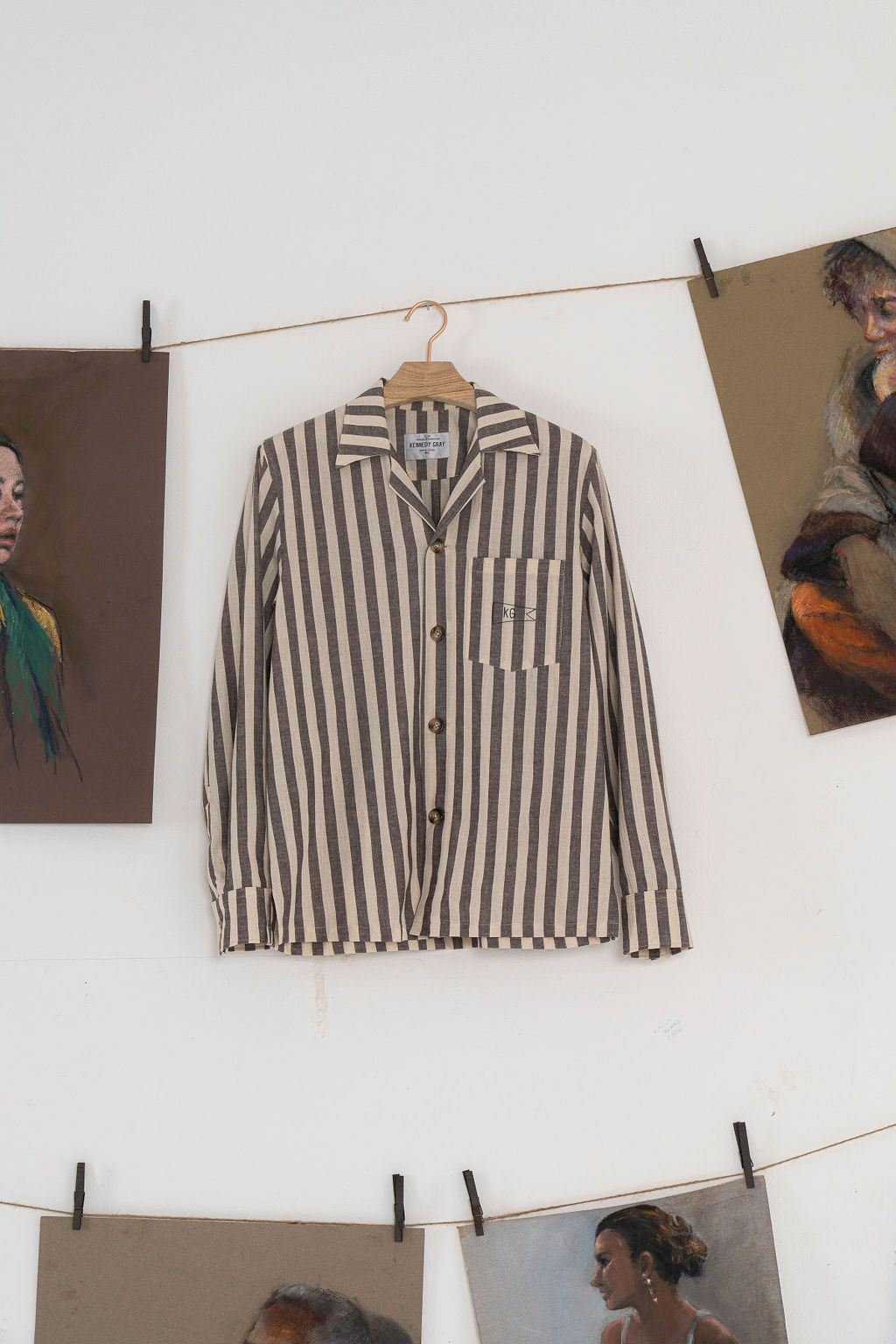 Brown Nautical Stripe Shirt