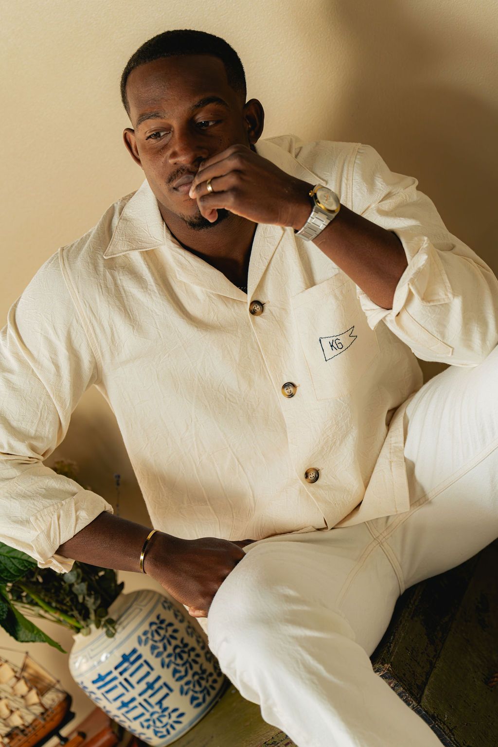 Cream Canvas Shirt