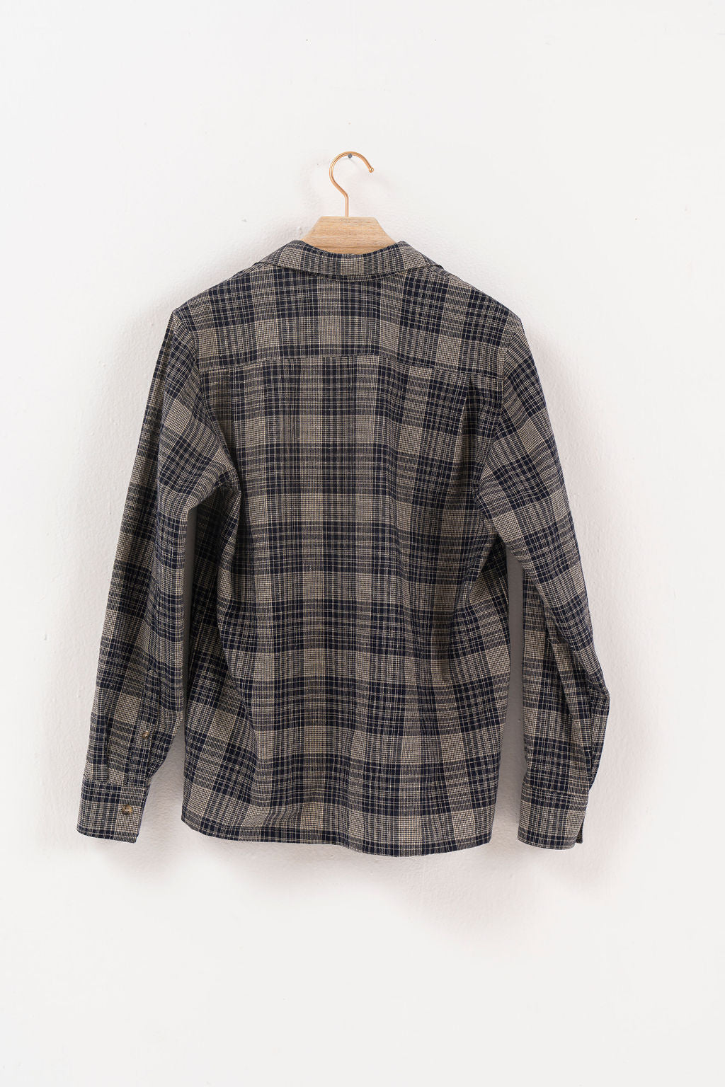 Navy Plaid Linen Shirt