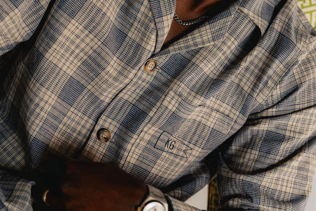 Light Plaid Linen Shirt