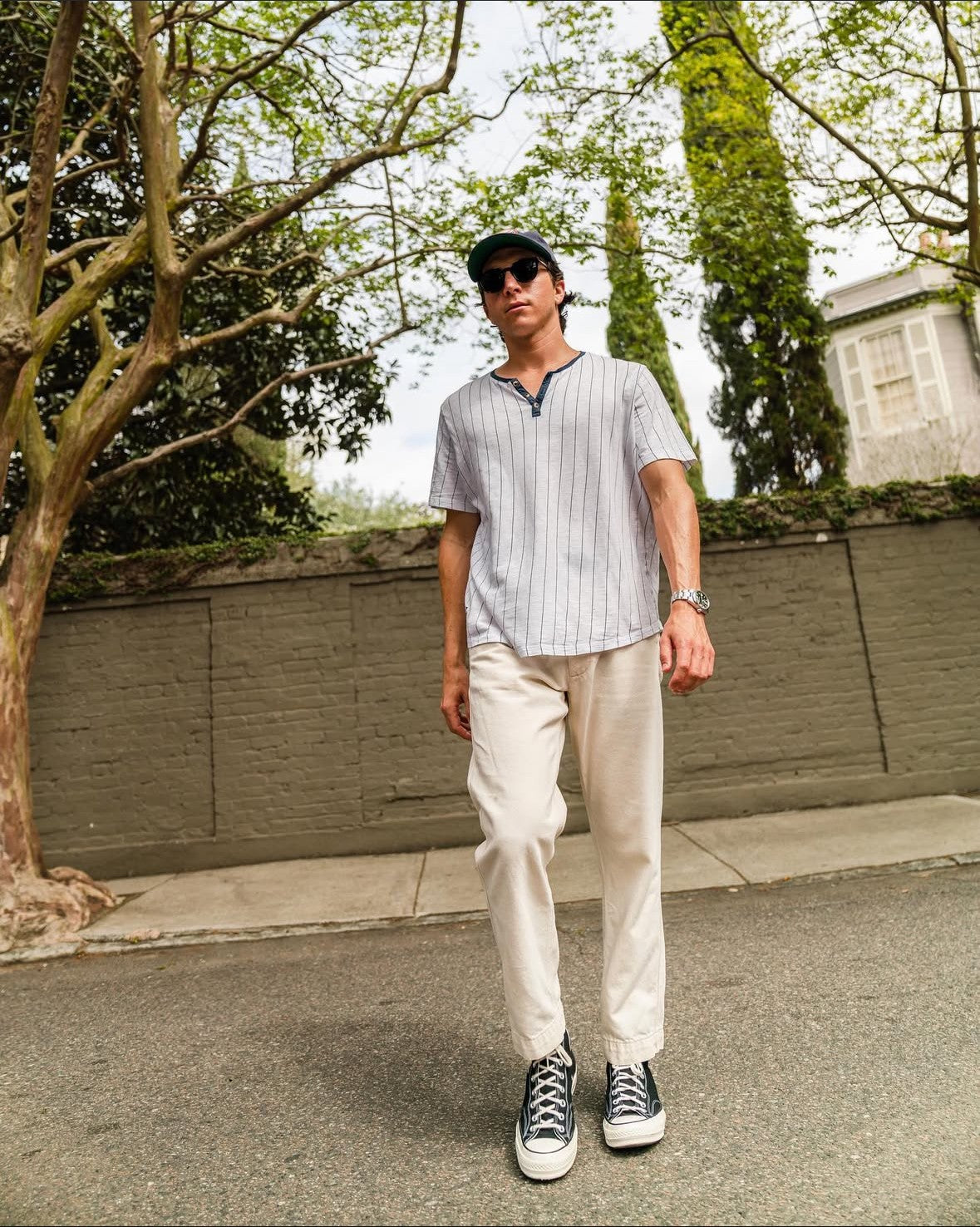 Pinstripe Henley Tee