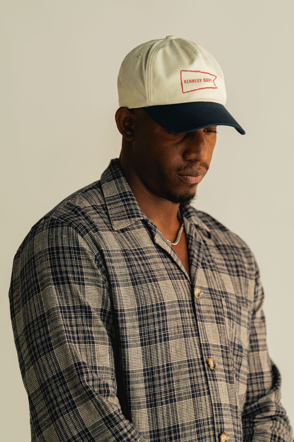 Navy Plaid Linen Shirt