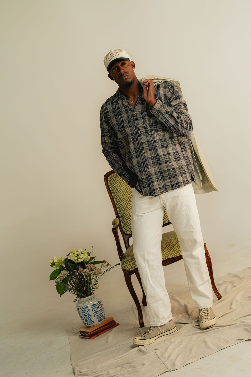 Navy Plaid Linen Shirt