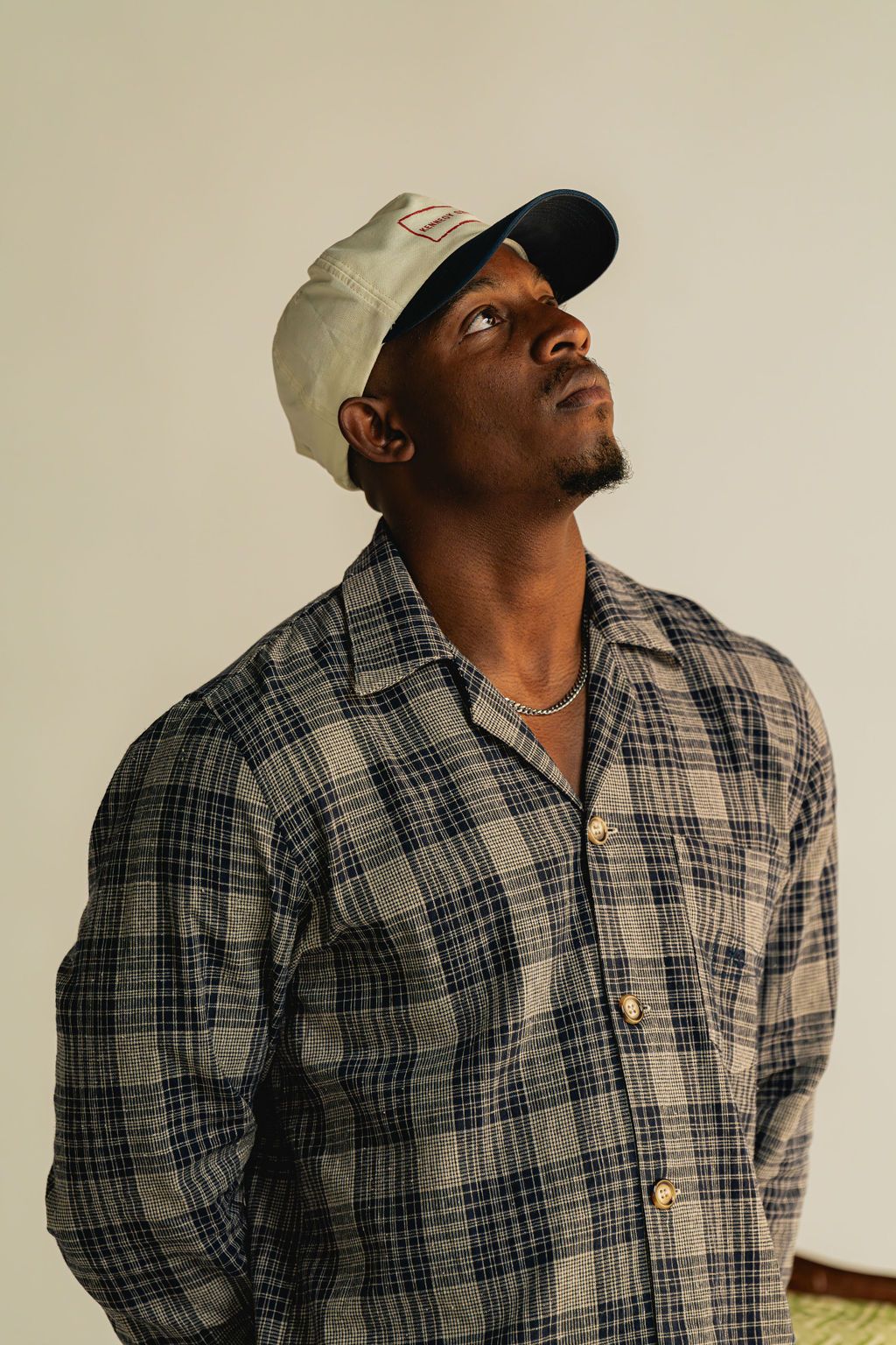 Navy Plaid Linen Shirt