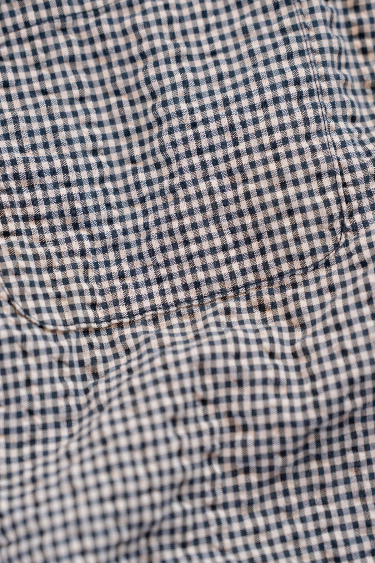 Organic Japanese seersucker gingham, close up