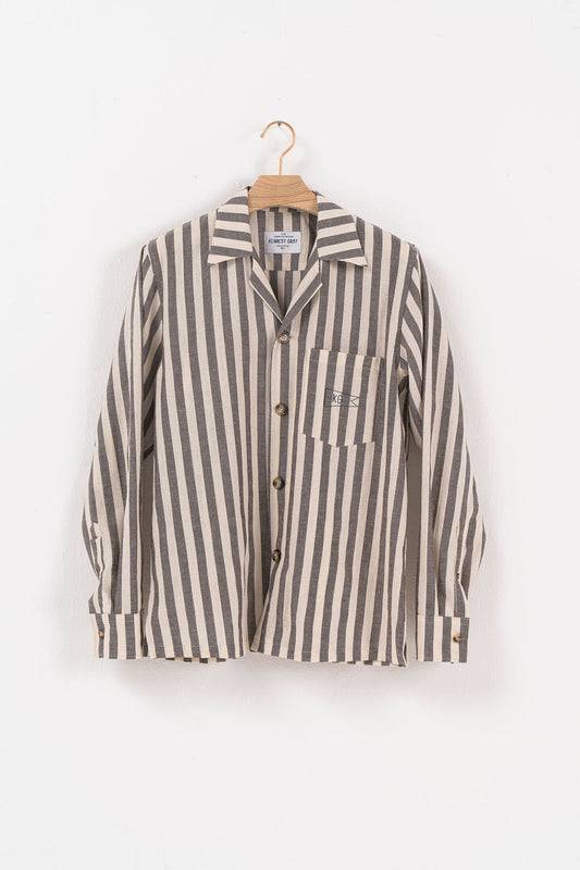 Brown Nautical Stripe Shirt