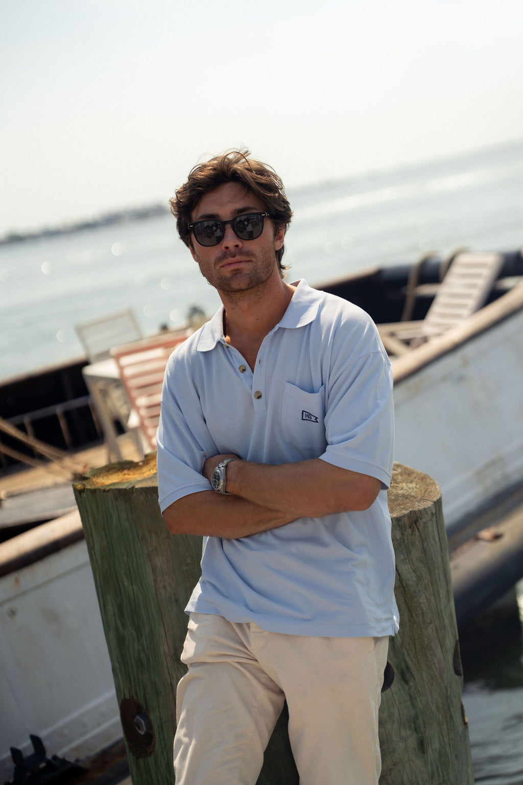Light Blue Pique Polo