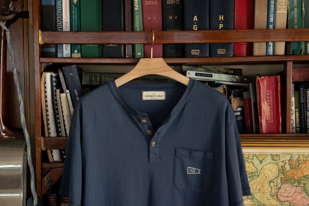 Faded Navy Henley Tee