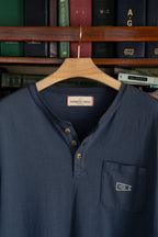 Faded Navy Henley Tee