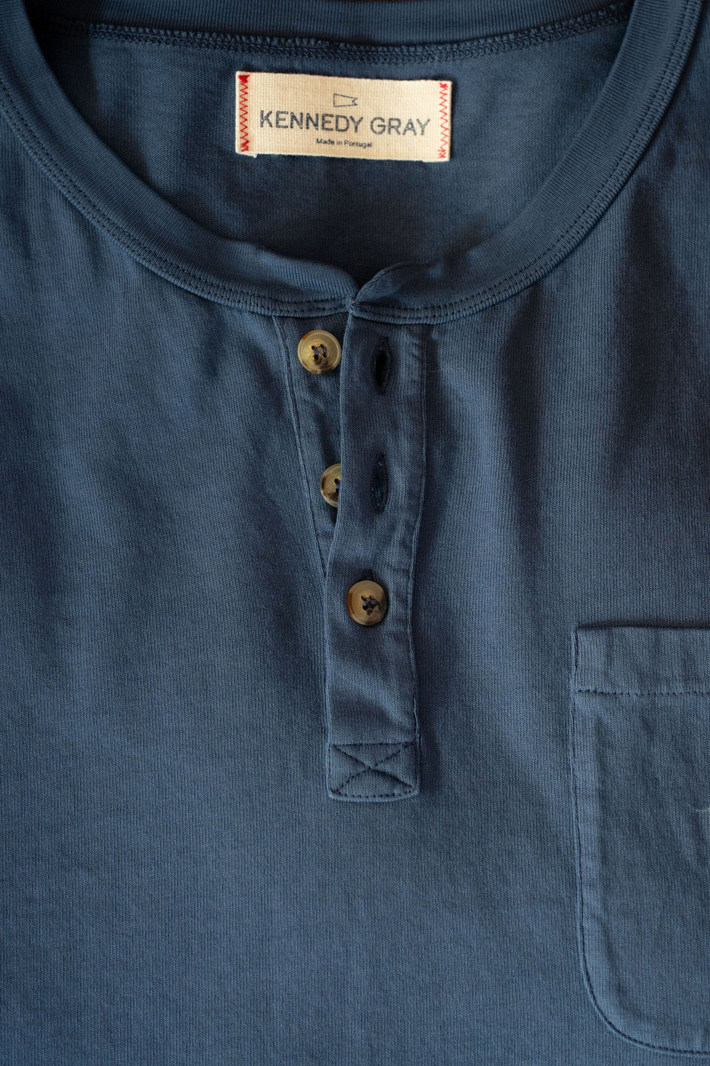 Faded Navy Henley Tee