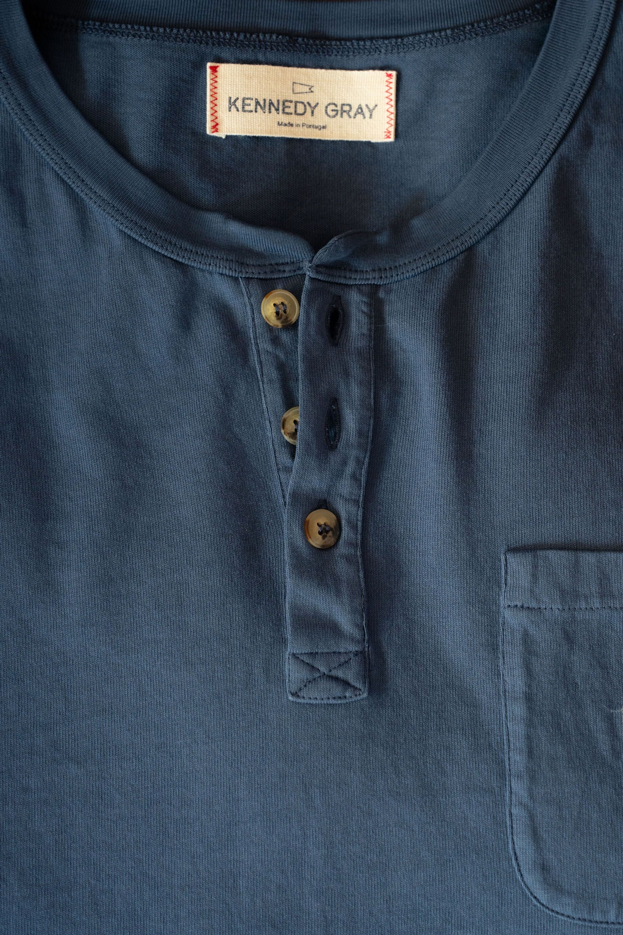 Faded Navy Henley Tee