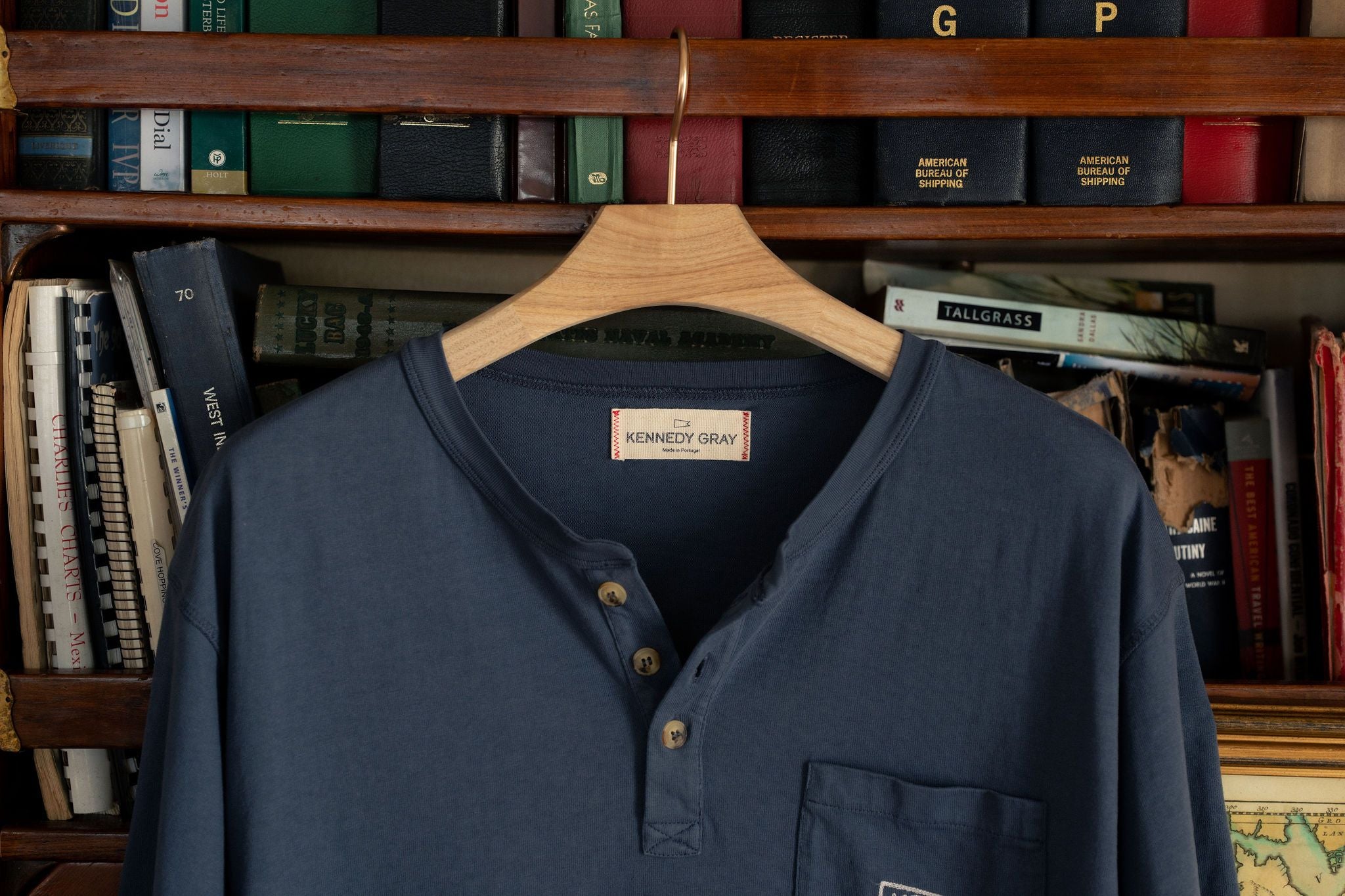 Faded Navy Henley Tee
