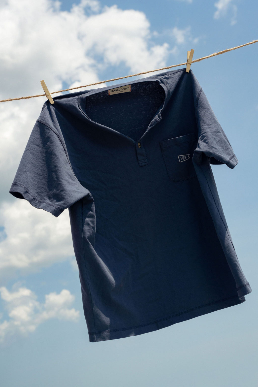Faded Navy Henley Tee