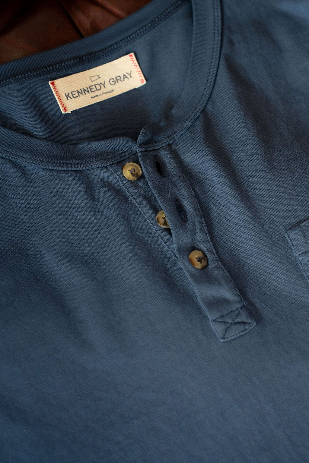 Faded Navy Henley Tee