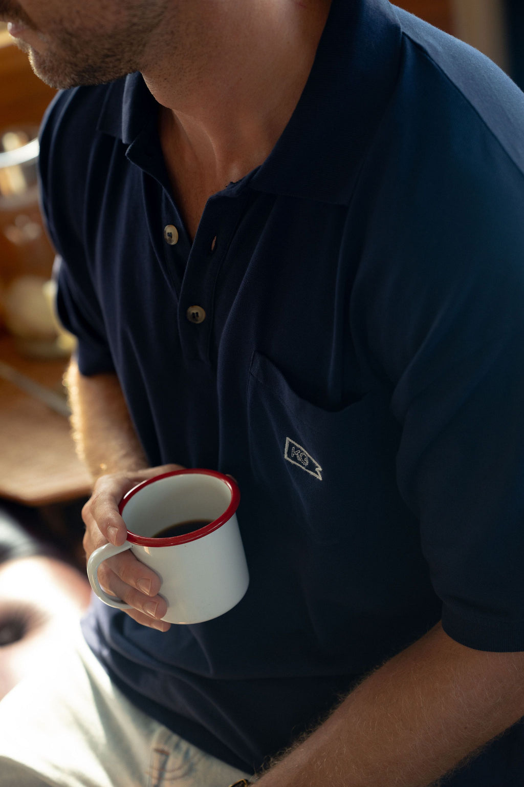Navy Pique Polo