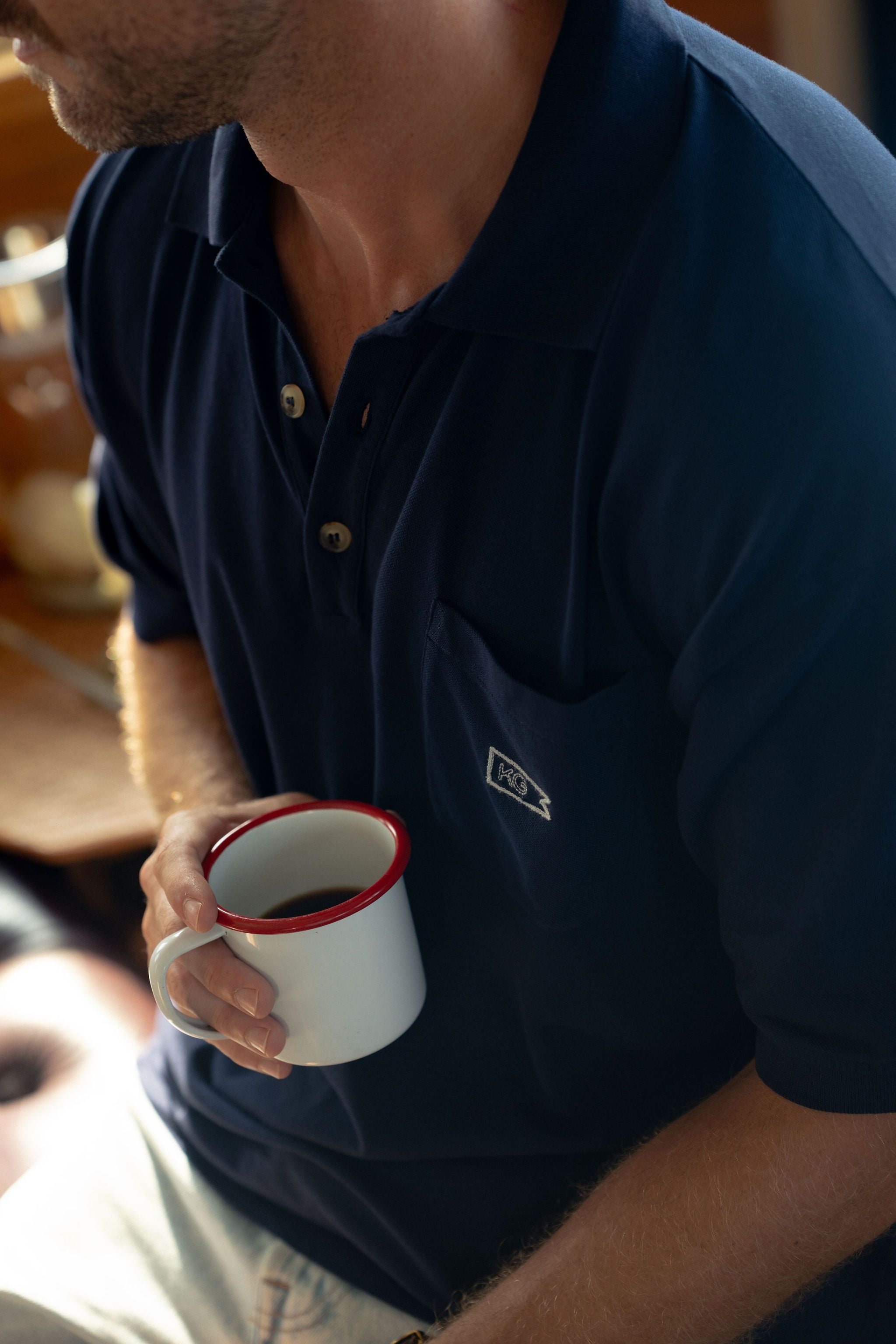 Navy Pique Polo
