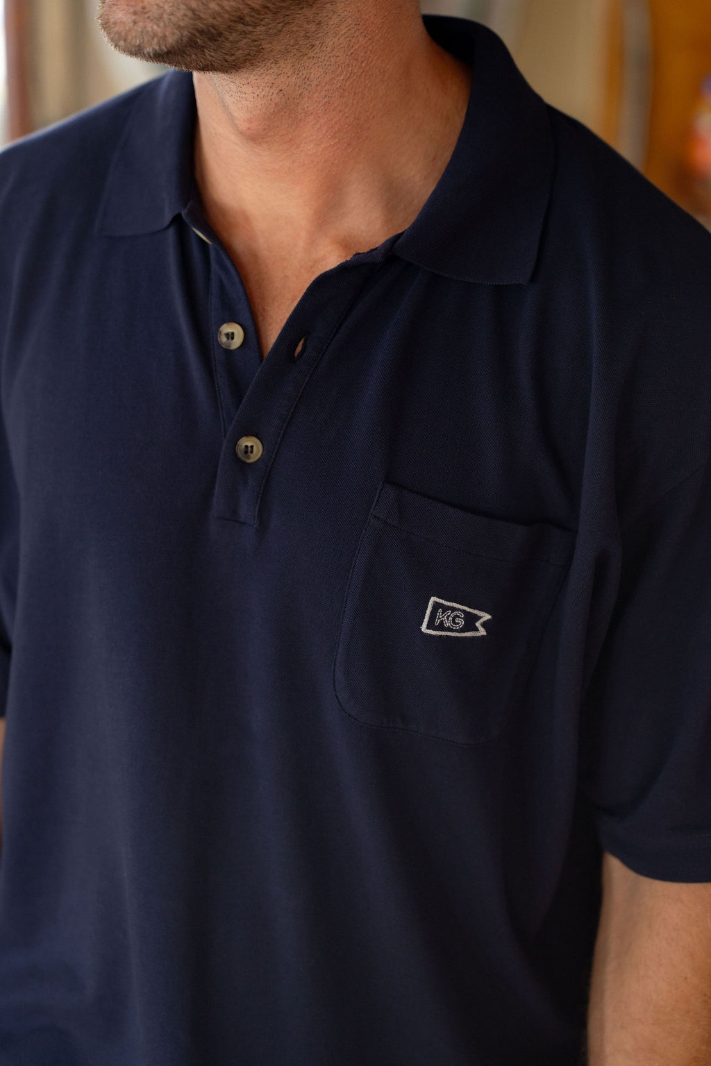 Navy Pique Polo