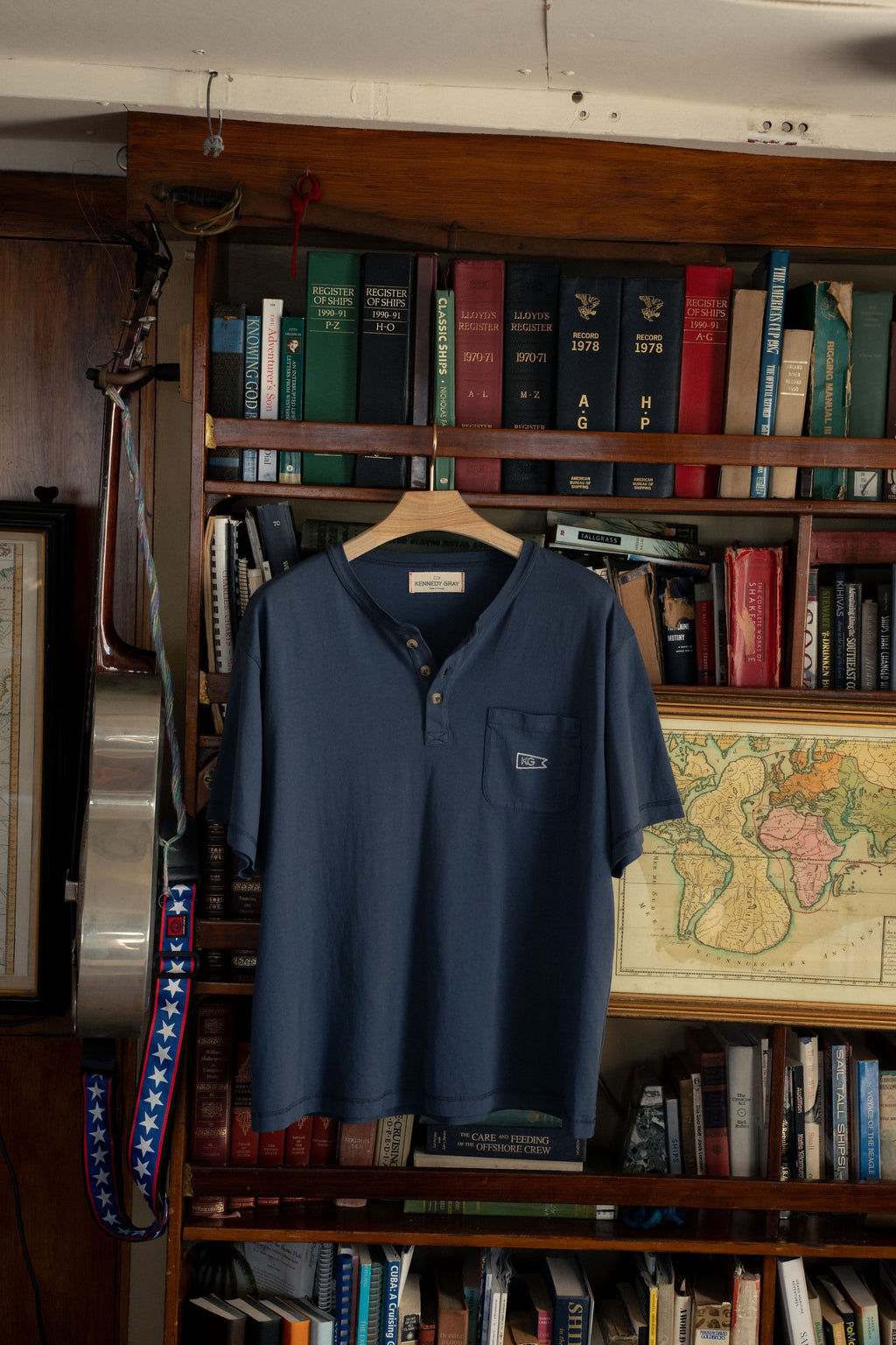 Faded Navy Henley Tee