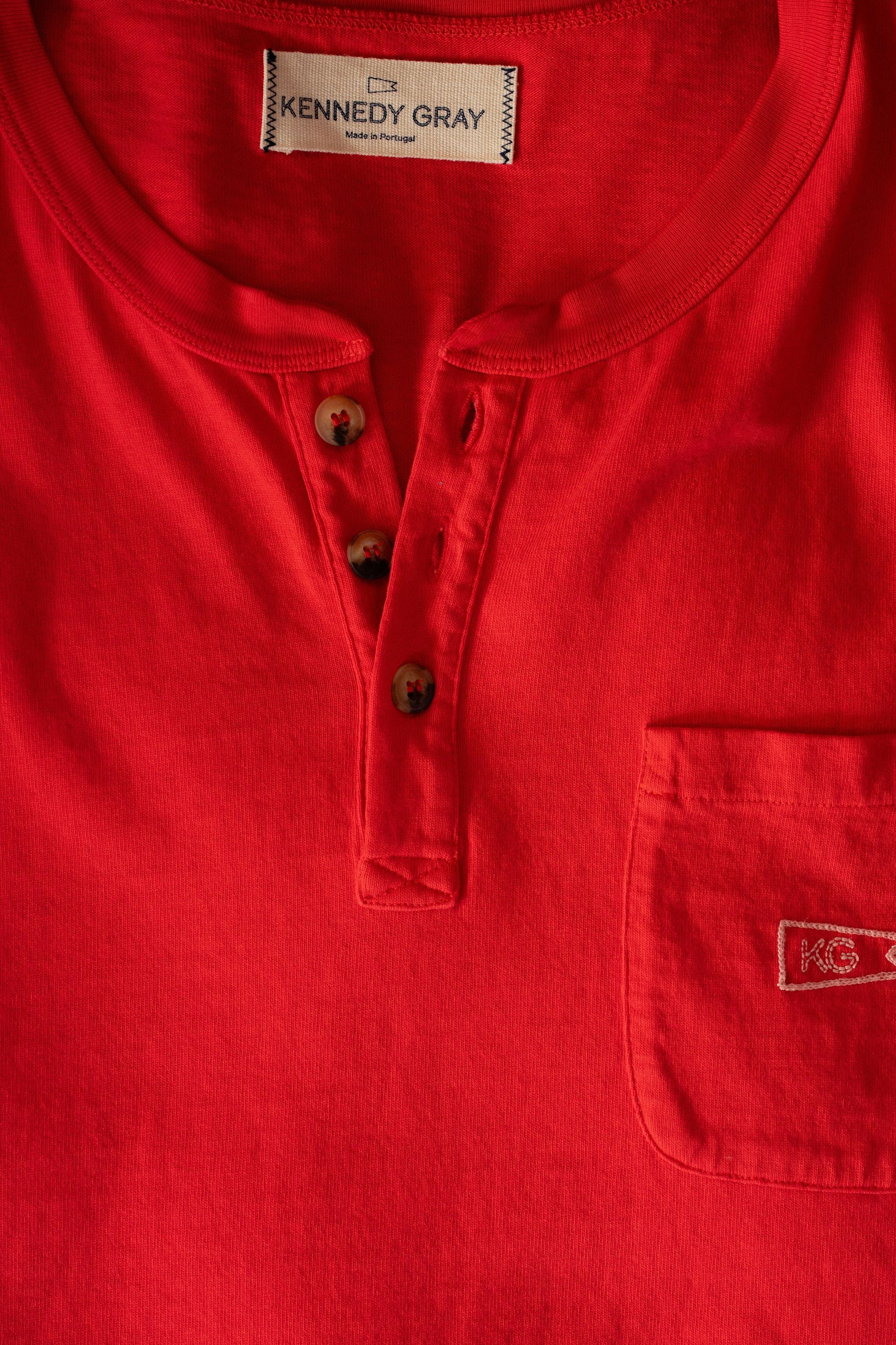 Red Henley Tee