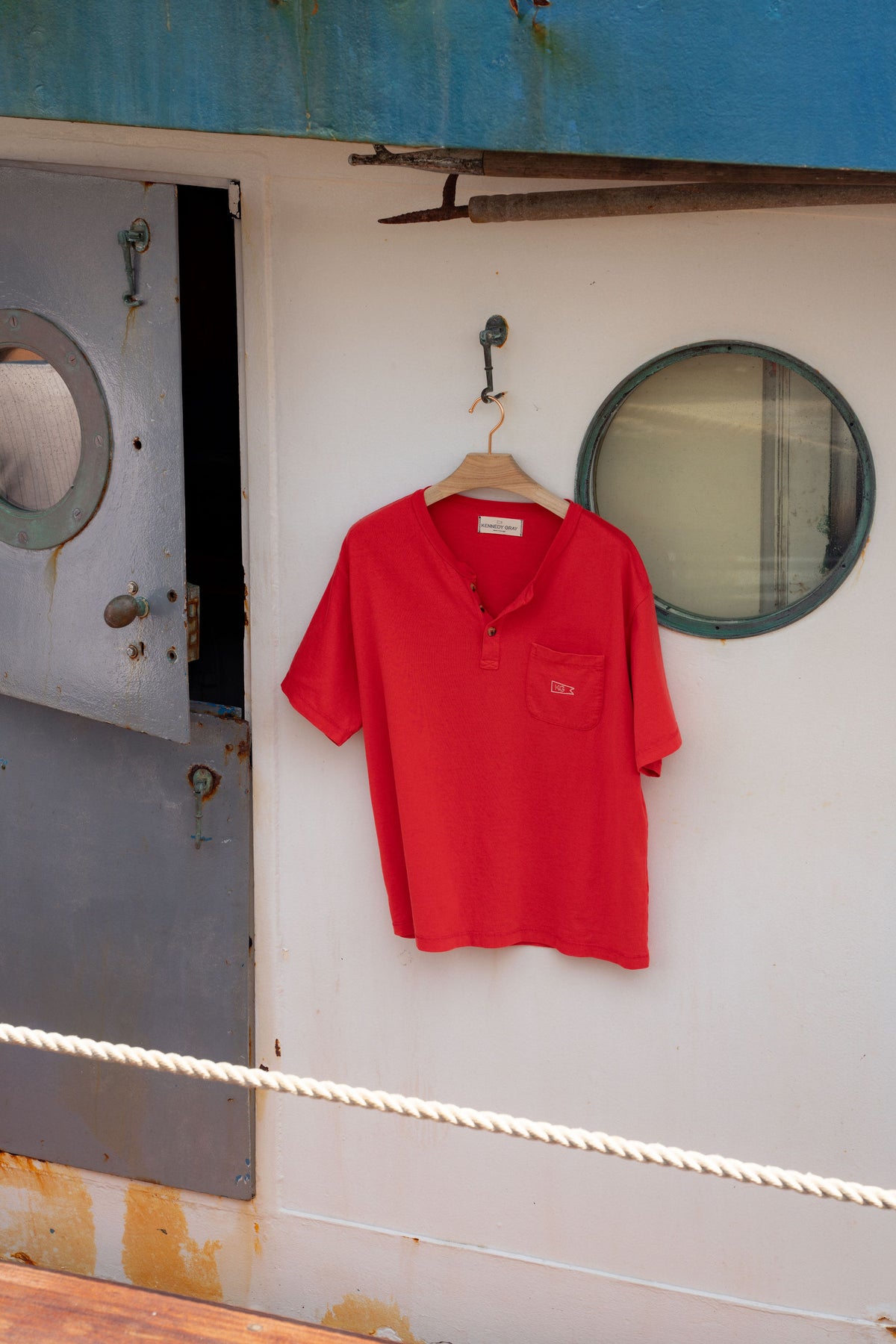 Red Henley Tee