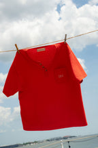 Red Henley Tee