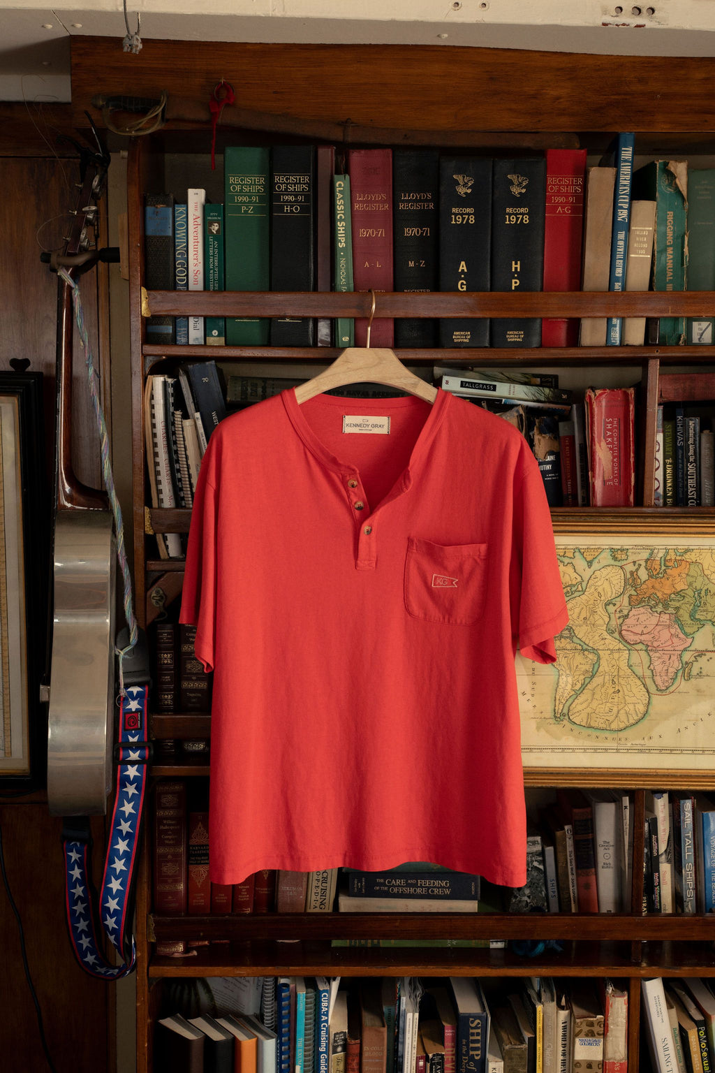 Red Henley Tee